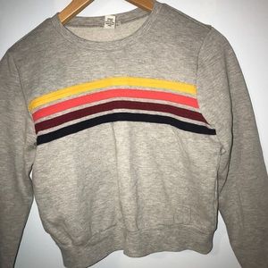 Gray Sweatshirt with colored stripes💙